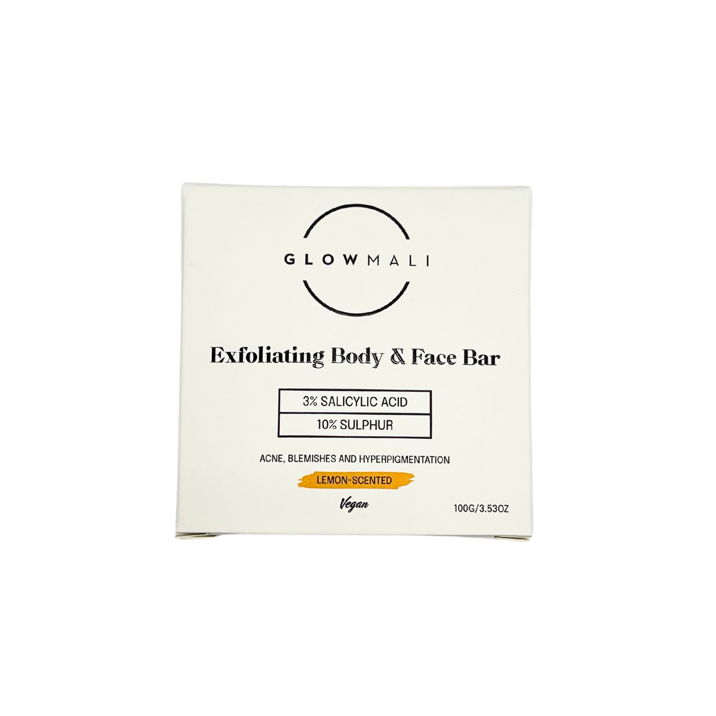 Glowmali Exfoliating Body and Face Bar with Salicylic Acid and Sulphur