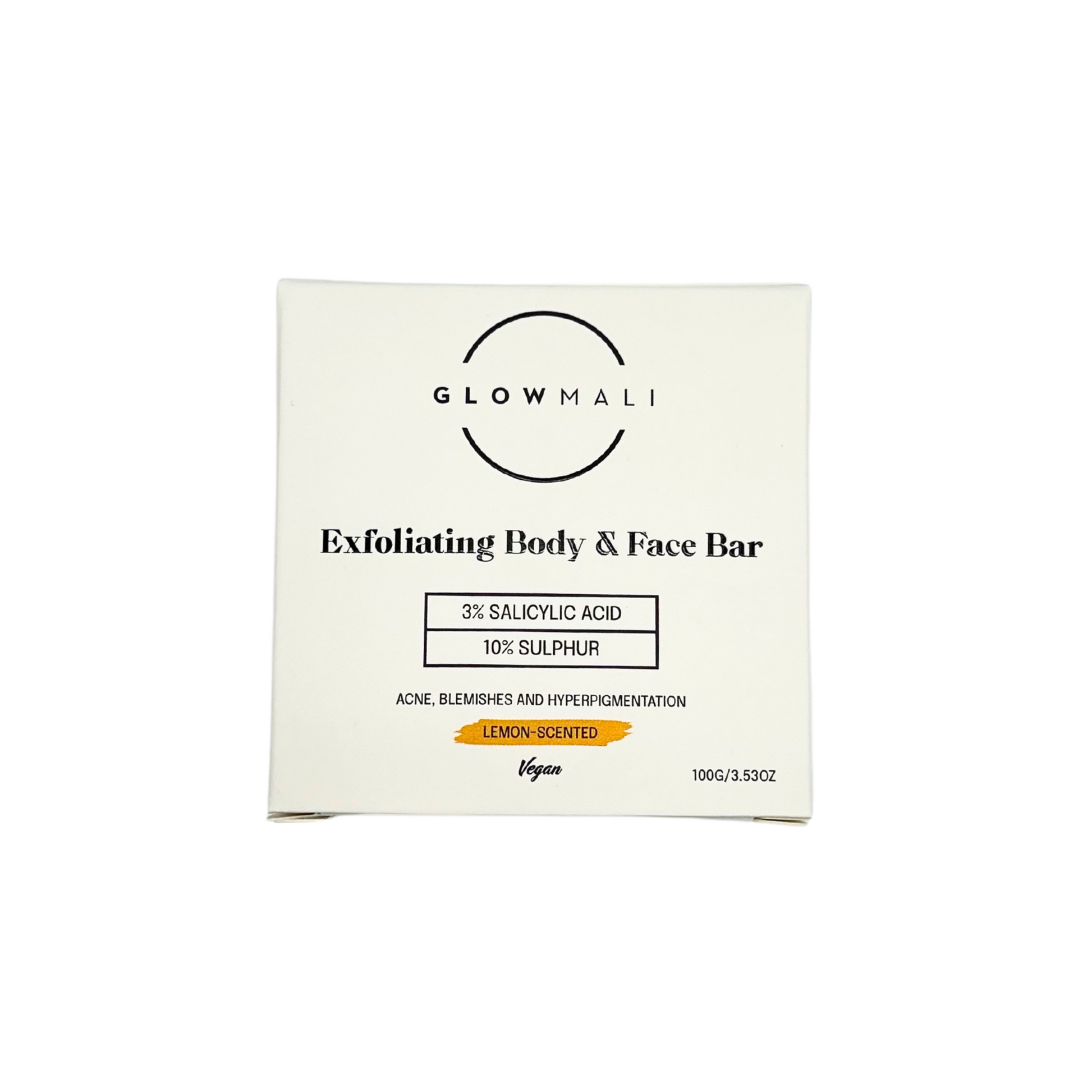 Glowmali Exfoliating Body and Face Bar with Salicylic Acid and Sulphur